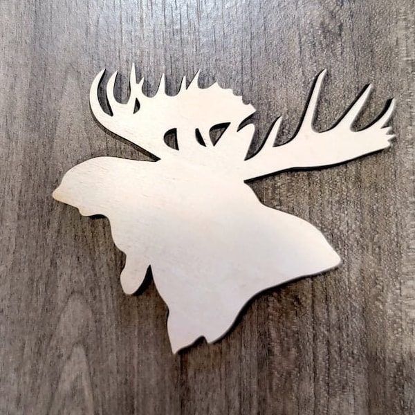 Moose Wood Shape, Wooden Moose Shape Blank, Unfinished Moose Cut out, Shapes for Crafts DIY Wood Blank, Sign Making, Childrens Signs, Custom