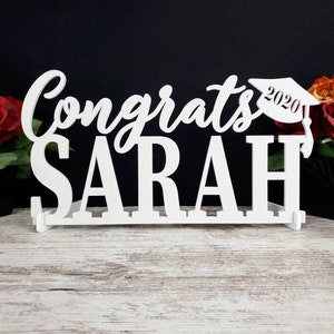 Custom Graduation Name Sign, 2024 Custom Congrats Grad Sign, Class of 2024, Graduation Party Table Decor Centerpiece, Senior Year Photo Prop