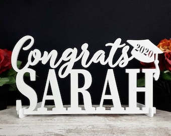 Custom Graduation Name Sign, 2024 Custom Congrats Grad Sign, Class of 2024, Graduation Party Table Decor Centerpiece, Senior Year Photo Prop