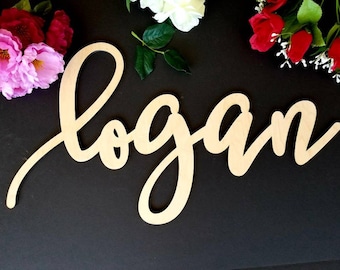 Wood Name Sign. Custom Name Sign Handwritten Modern Font. Personalized Wood Name Sign. Wooden Name Children's Name sign - SMALL name sign