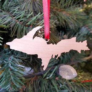 Yooper Christmas Ornament, Yooper Wood Ornament, Upper Peninsula Wood Ornament, Upper Michigan Ornament