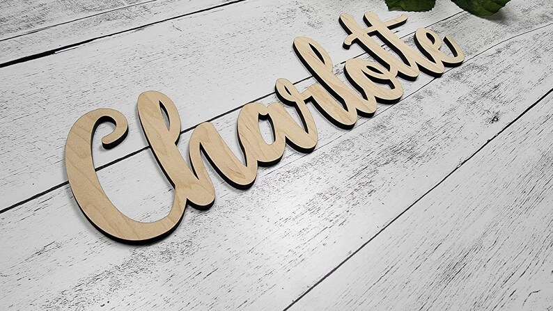 Custom Wood Word, Custom Word Sign, Personalized Wooden Word, Wall Home Decor, Large Cursive Wood Word for wall, DIY Name Sign Farmhouse image 3