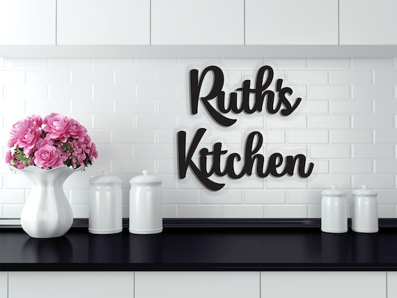 Custom Kitchen Sign. Personalized Kitchen Sign. Wood Word Cutouts