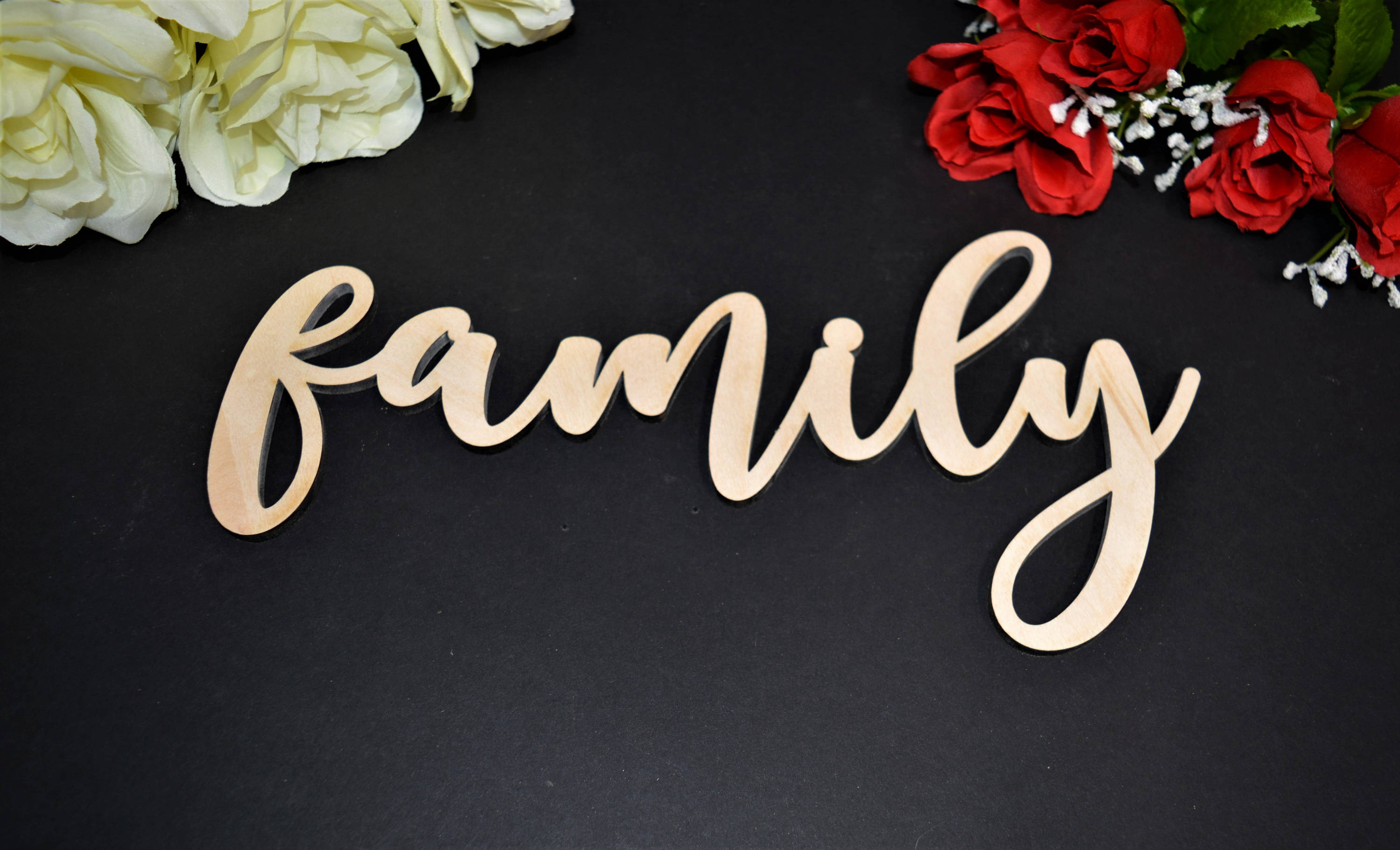 FAMILY Wood Sign. Calligraphy FAMILY Wall Sign. Laser Cut Etsy