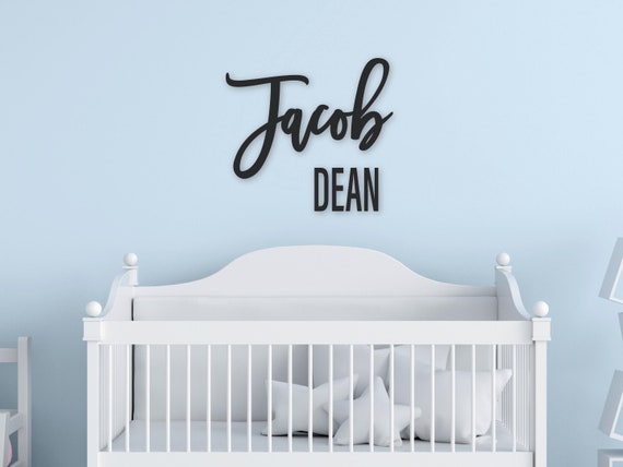 Custom Name Sign, First & Middle Name. Personalized Name Sign, Handwritten Font Personalized Wood Name Sign. Wooden Name Childrens Name sign