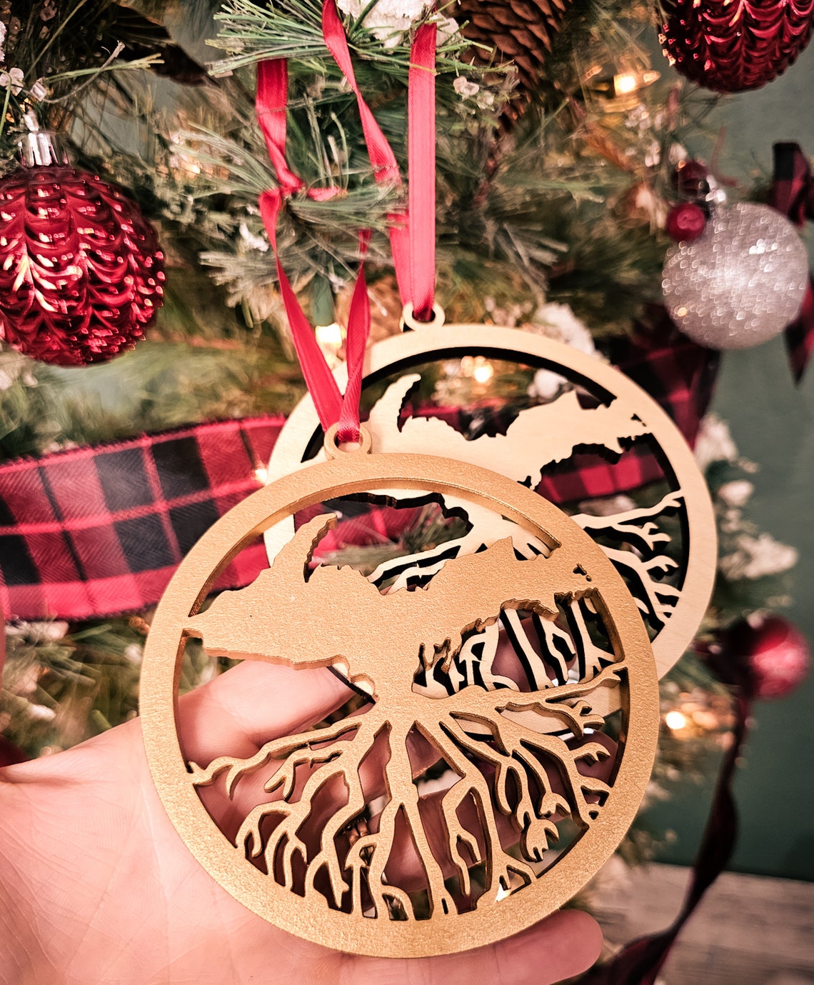 Yooper Roots Christmas Ornament Wood Upper Peninsula of image 5