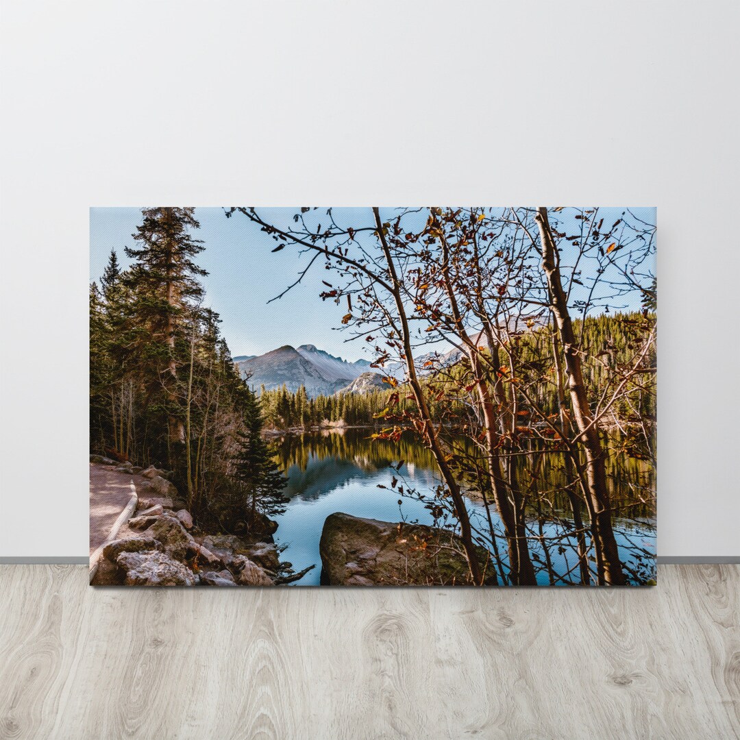 Rocky Mountain Bear Lake Colorado Canvas Wall Art Decor, Reflections ...