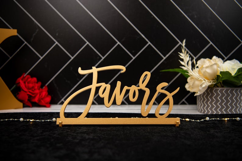 Favors Sign. Favors Wedding Sign, Freestanding Favors Table Sign, Wood Standing Favors Table Sign, Custom Wedding decor, Wedding table sign image 3