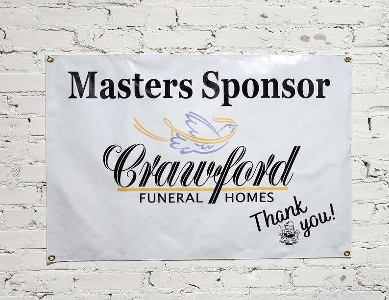 Sponsor Banner for community events, Sponsorshipship, Or Personalized Custom Text, Logo, Campaigns, Ads, Full Color Indoor Outdoor Print image 2
