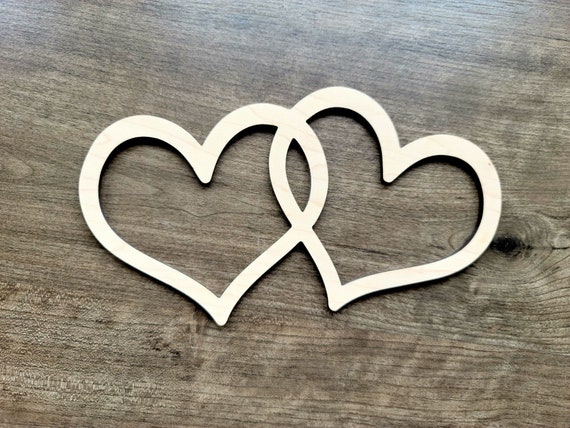Corazones entrelazados forma de madera, corazones superpuestos, forma de  corazón en blanco, madera de corazón en blanco, formas para artesanías DIY  madera en blanco, forma de corazón en blanco -  España