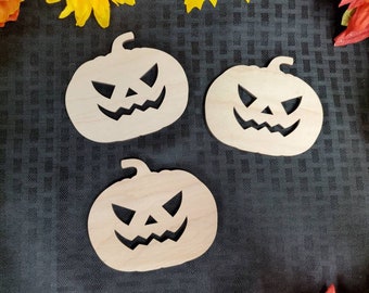 Unfinished Wood Pumpkin Cutout: Halloween Jack-o-Lantern Craft Shape