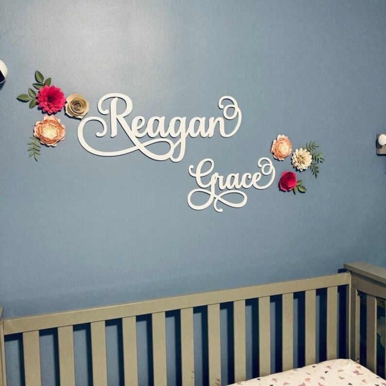 Custom Name Sign, First & Middle Name Sign, Backdrop Sign, Photo Prop Sign, Childrens Name Sign, Nursery Decor, Personalized Name Decor image 3