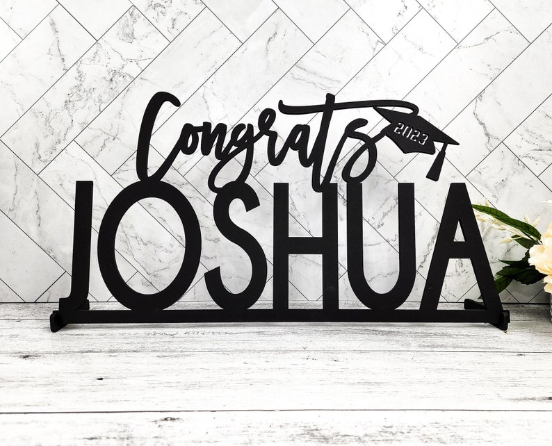 Grad Name Sign Custom Graduation Decor, Name Sign, Senior Photo Prop, Gift for ...