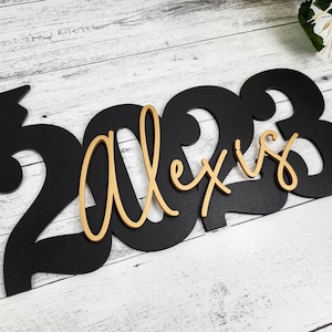 Custom Graduation Decor Name Sign, Custom Grad Sign, Class of 2024, Graduation Party Centerpiece, Senior Year Photo Prop for senior photos image 4