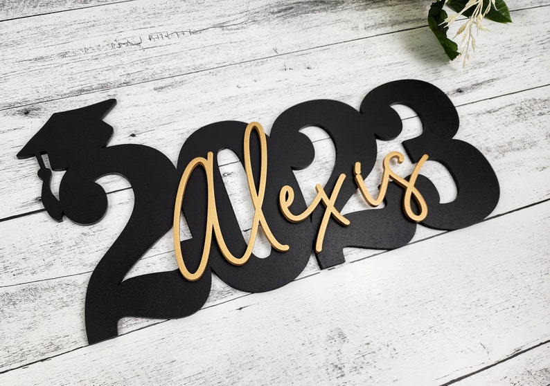 Custom Graduation Decor Name Sign, Custom Grad Sign, Class of 2024, Graduation Party Centerpiece, Senior Year Photo Prop for senior photos image 4