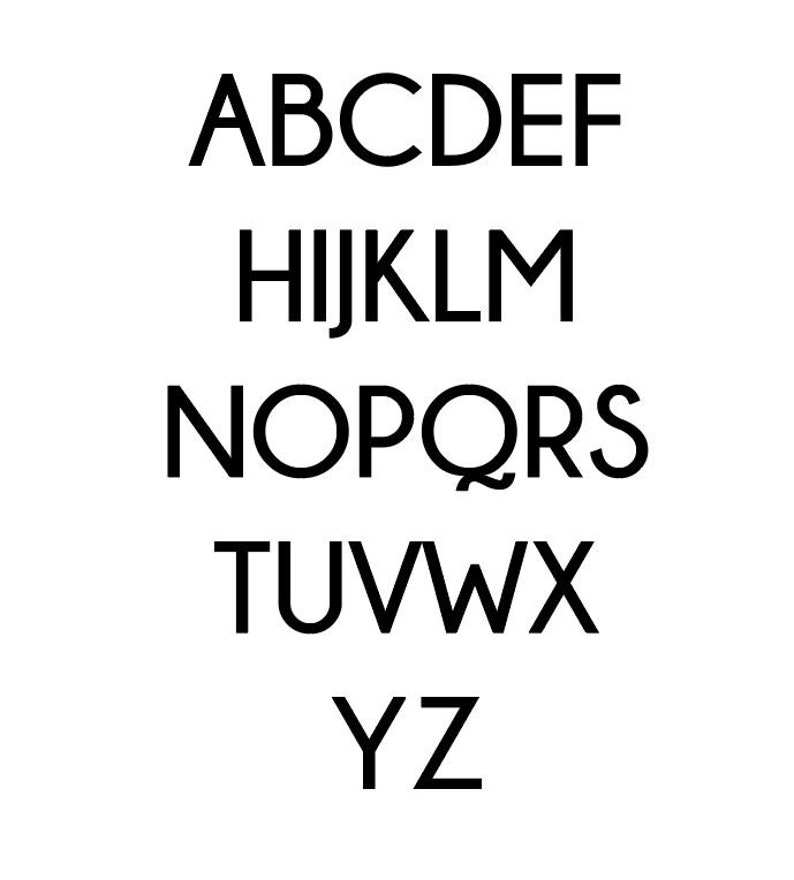 May include: Black and white alphabet letters A through Z in a simple, modern font style.