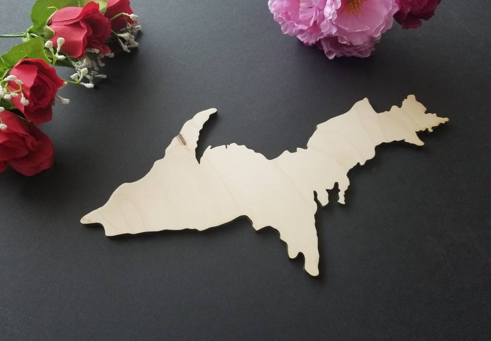 Upper Michigan Cutout. Upper Peninsula Wood Cut Out. Yooper Etsy