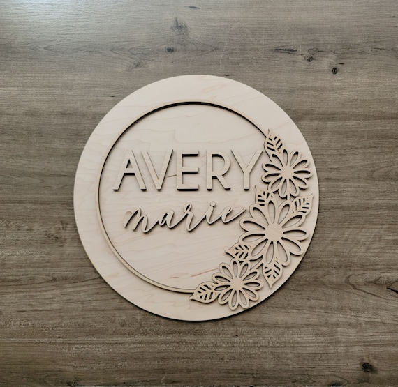 Custom Wood Name Sign Craft Kit: Floral Nursery Decor (DIY)