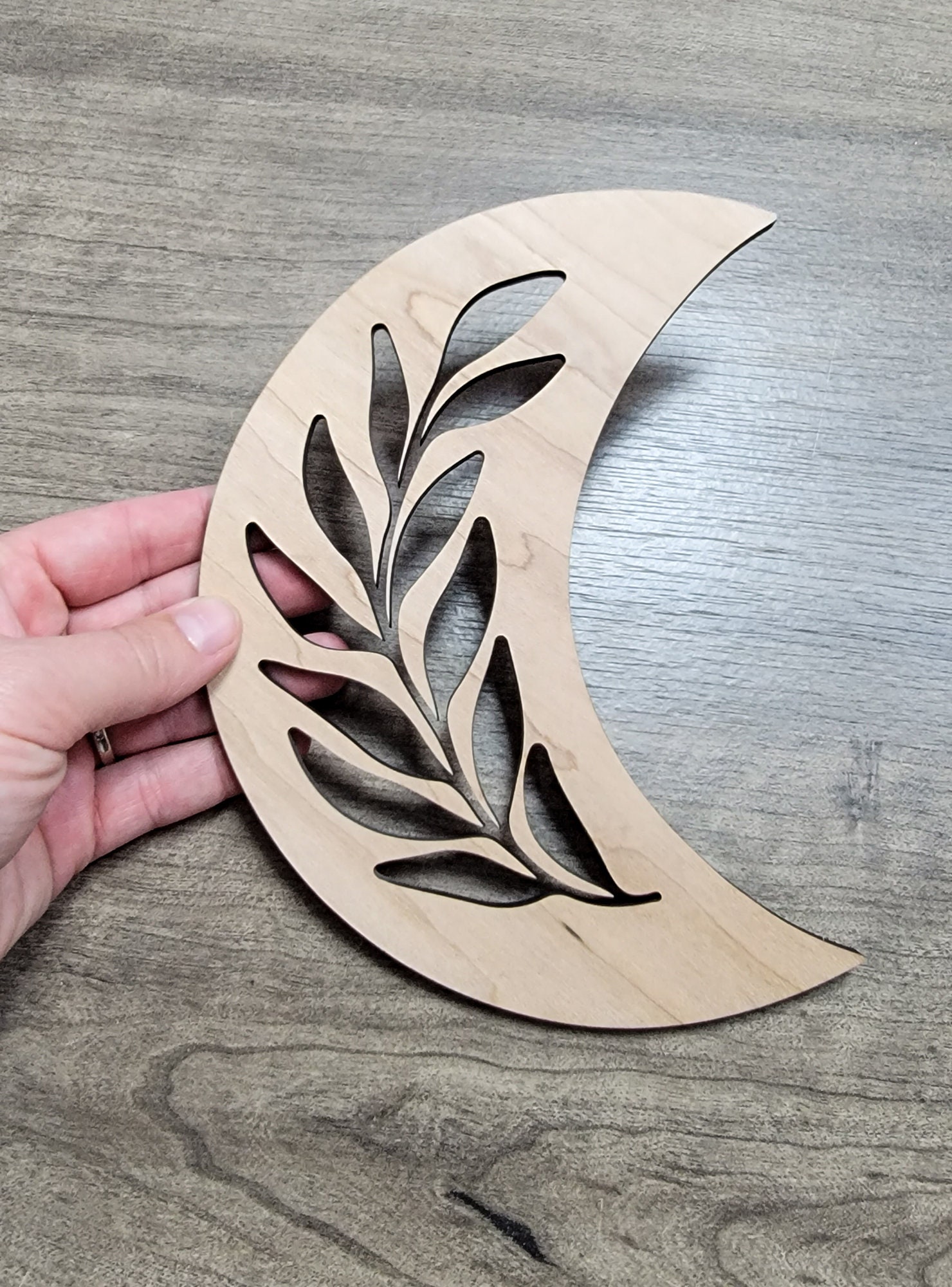 Crescent Moon Unfinished Wood Cutout - MDF Shape For Crafts, Door Hanger, Home Decor