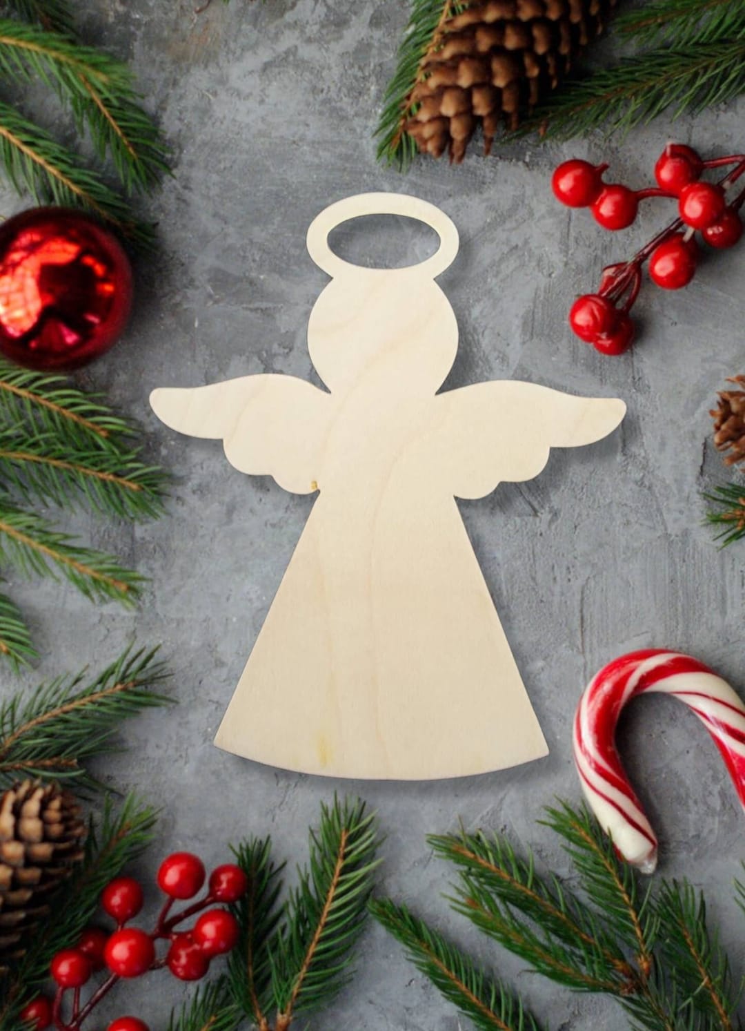 Unfinished Wood Christmas Angel Shape: DIY Holiday Ornament - Etsy