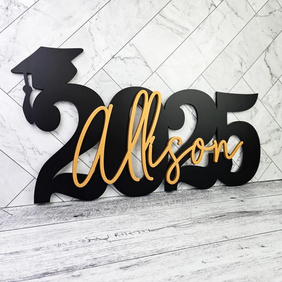 Custom Graduation Decor Name Sign, Custom Grad Sign, Class of 2026, Graduation Party Centerpiece, Senior Year Photo Prop for senior photos