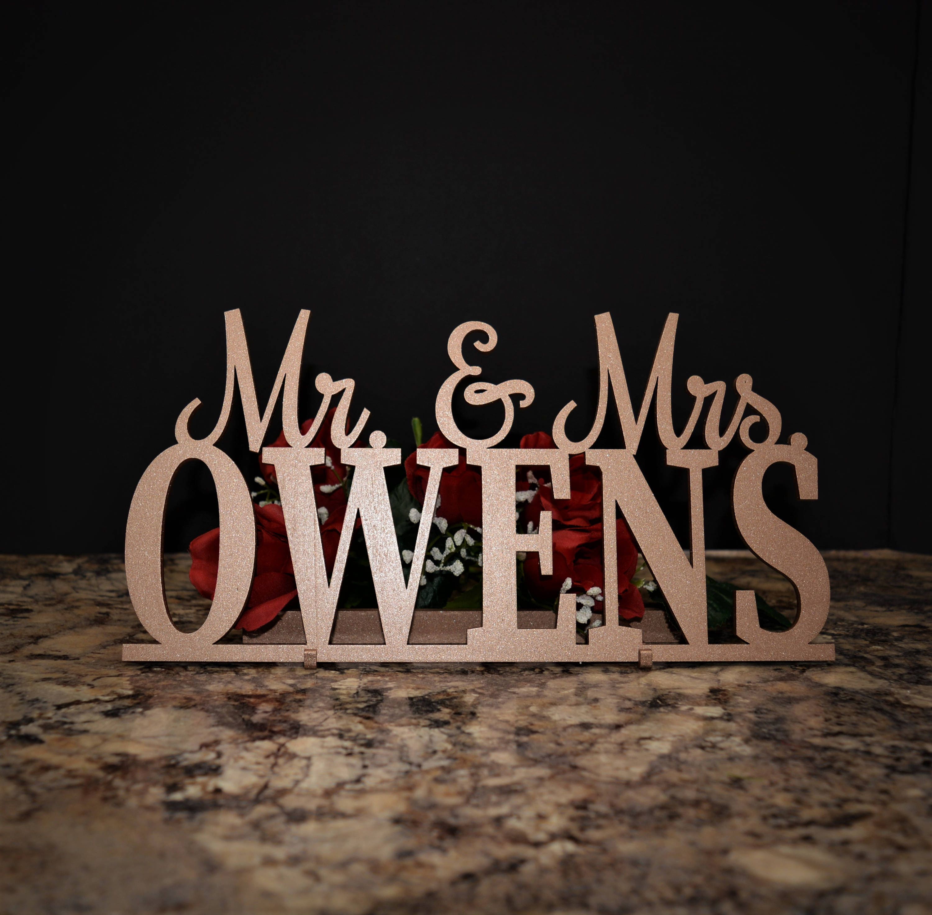 Custom Mr Mrs Sign Wedding Last Name Sign Personalized image image