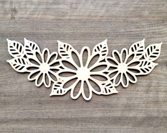 Wood Floral Cut out, Flower shapes, Wooden floral pattern for wood signs, wood flowery cutout, wood blanks shapes for crafts, unfinished DIY