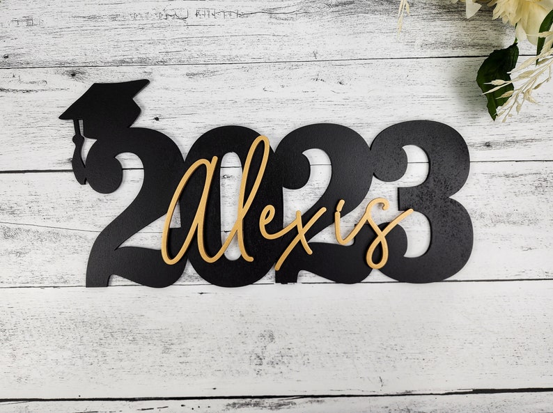 Custom Graduation Decor Name Sign, Custom Grad Sign, Class of 2024, Graduation Party Centerpiece, Senior Year Photo Prop for senior photos image 5