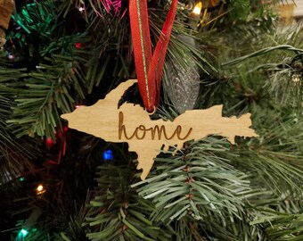 Yooper Christmas Ornament, Yooper Wood Ornament, Yooper Home, Upper Peninsula Wood Ornament, Upper Michigan Ornament