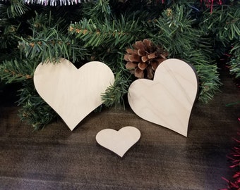 Laser Cut Wood Heart Shape Blank: DIY Craft Supplies