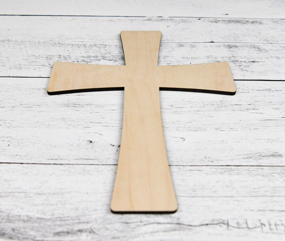 Wood Cross, Wooden Cross for Crafts, Religious Decor, Christian