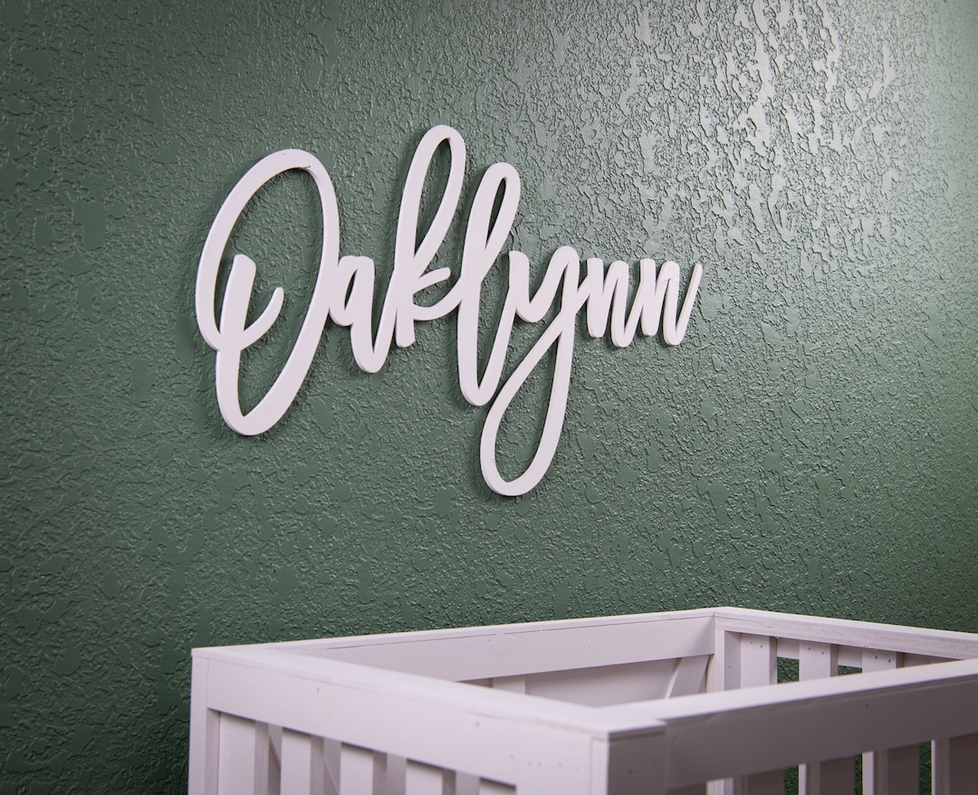 Custom Wooden Name Nursery Sign, Personalized Wood Name Sign, Childrens