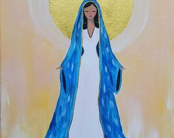 African American Virgin Mary Prints, Black Virgin Mary Wall Art, Black