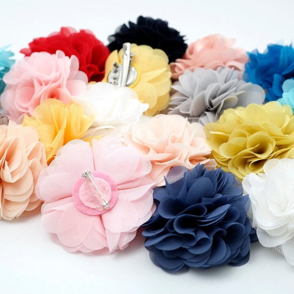 Blütenhaarnadel Chiffon in vielen Farben; Haarklammer Chiffonblüte; Blütenschmuck Haare; Haarspange Blume; Haarschmuck Braut; Blütenbrosche