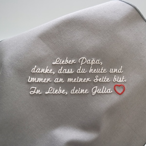 Besticktes Einstecktuch / Taschentuch für Brautvater zur Hochzeit ⎮ Gastgeschenk Hochzeitsgäste ⎮ Geschenk Bräutigamvater