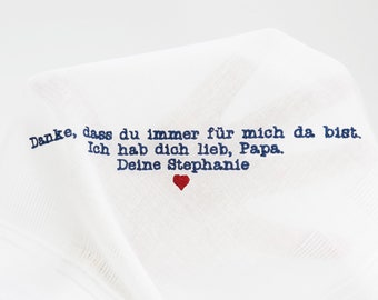 Embroidered handkerchief / handkerchief for the father of the bride at the wedding ⎮ Guest gift for wedding guests ⎮ Gift for the father of the groom
