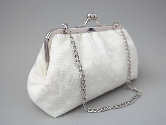 white bridal bag