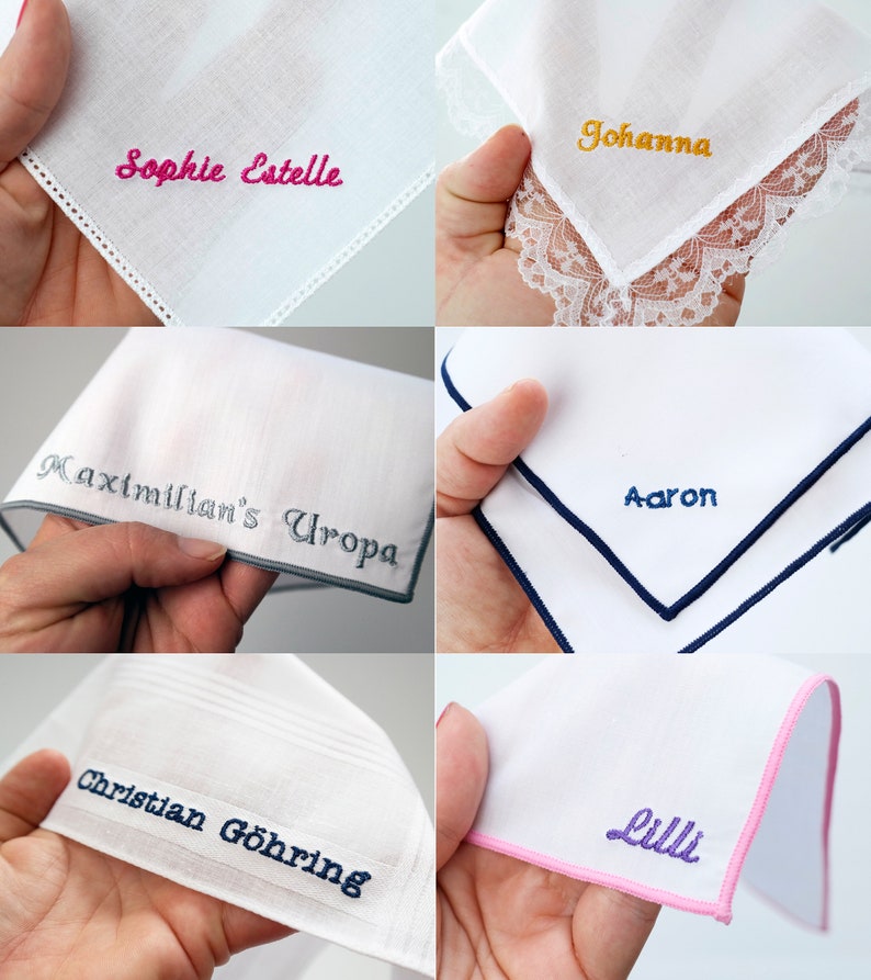 With Name Personalized Embroidered Handkerchief / Pocket Etsy