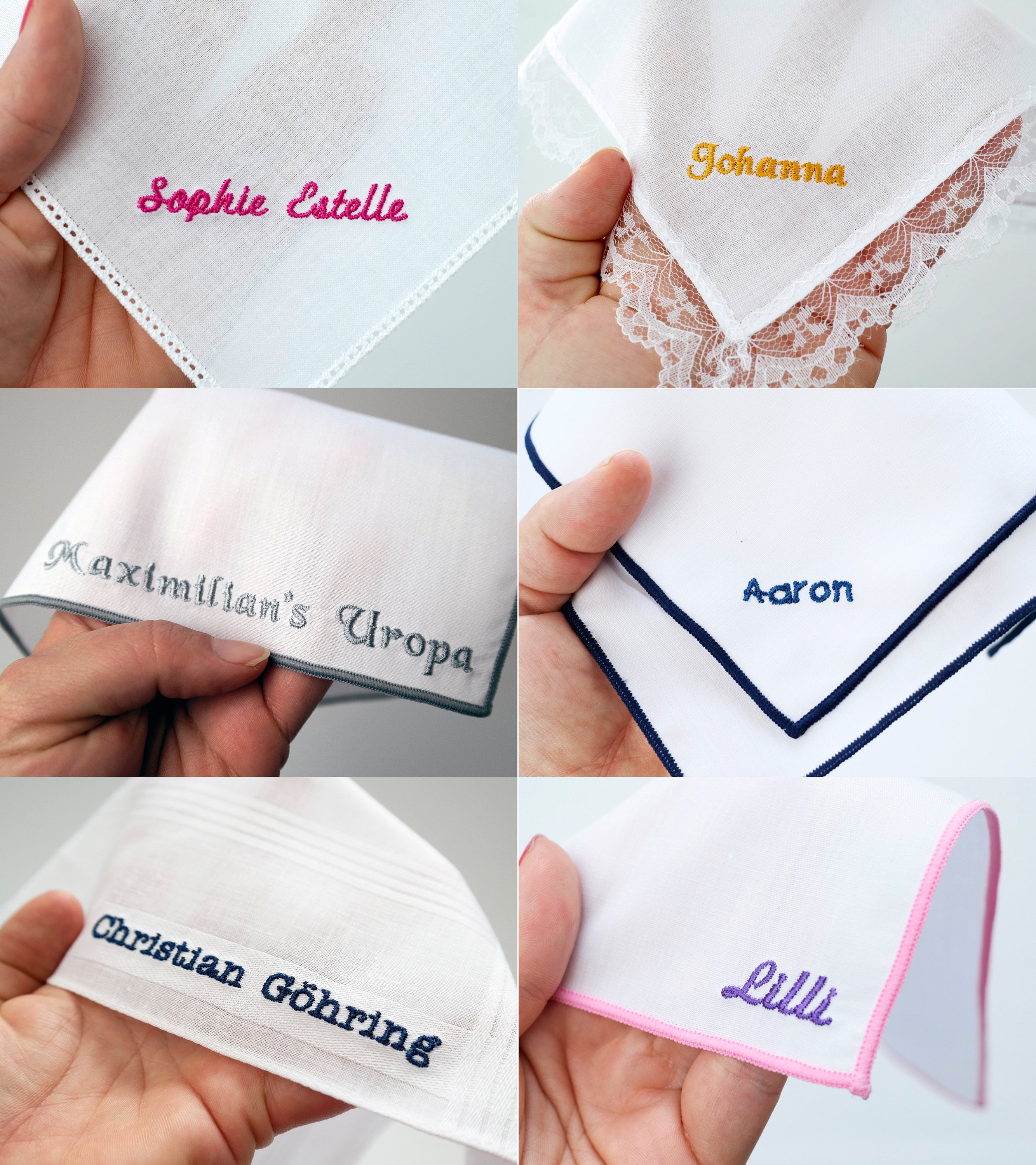 With Name Personalized Embroidered Handkerchief / Pocket Etsy
