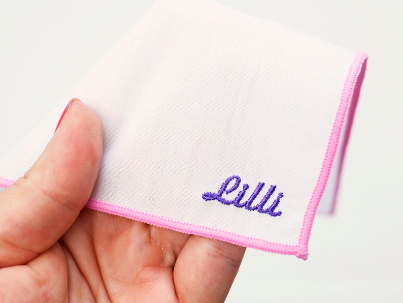 With name personalized embroidered handkerchief / pocket Etsy