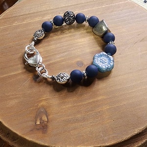 Czech Glass Navy Blue Bracelet