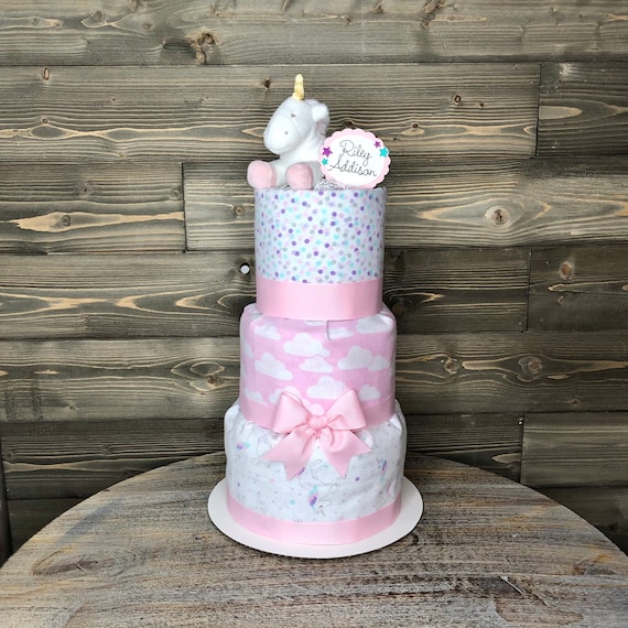 Unicorn Diaper Cake Unicorn Baby Shower Decoration Unicorn Baby