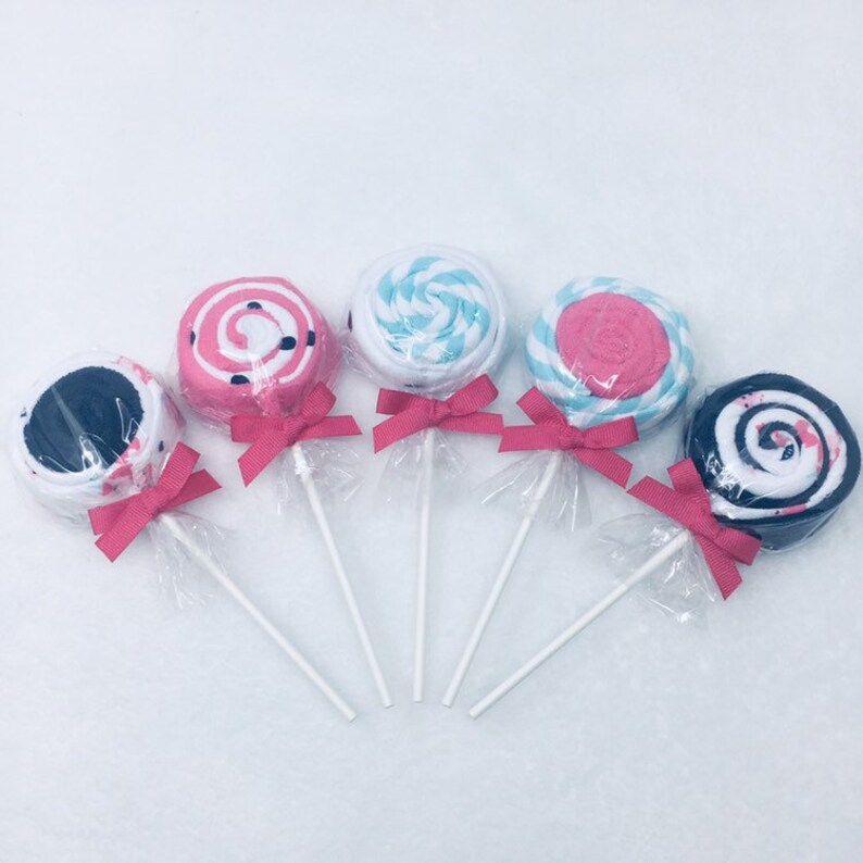 Baby Washcloth Lollipops Set Of 5 Baby Shower Gift Pink Etsy