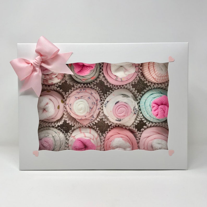 New Baby Girl Gift Onesie Cupcakes New Baby Gift Box Etsy