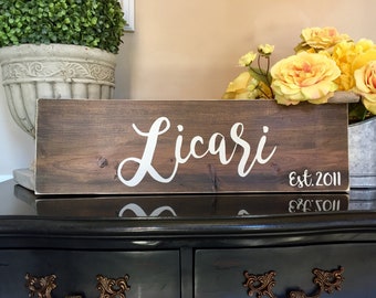 Last name sign, Established Sign, Wedding sign, Anniversary Gift, Family name sign, Custom wedding gift, Housewarming gift, Established sign