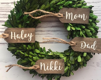 Stocking tag, wood Name tag, personalized stocking tag, custom tag, gift tag, name place card, Christmas gift tag, Christmas name tag