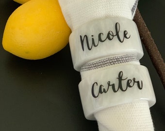 Custom Personalized Marble Napkin Ring Handmade