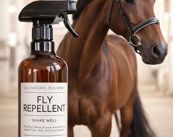 All Natural Horse Fly Bug Spray – DEET-Free Insect Defense, Coat Conditioner