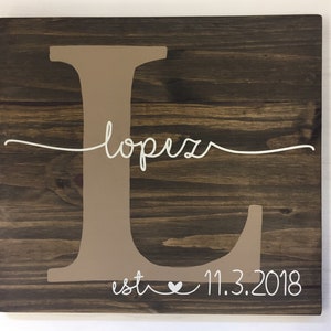 Last Name Sign, Personalized wood sign, Established Sign, Name Sign, Wedding Gift, Anniversary Gift, Personalized Name Sign