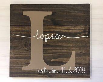 Last Name Sign, Personalized wood sign, Established Sign, Name Sign, Wedding Gift, Anniversary Gift, Personalized Name Sign